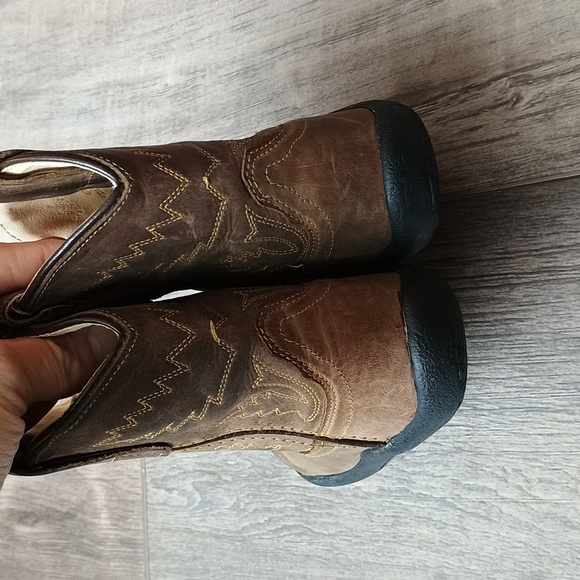 Old West Toddler Leather Cowboy Boots Tubbie Crazy Horse - Picture 4 of 13